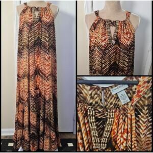 Catherines Beaded Long Maxi Dress Womens Plus Sz 2X Indie Sleeveless Boho Resort